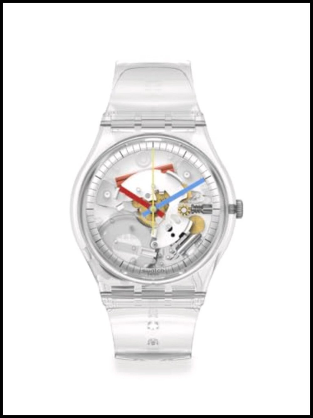Swatch Clearly Gent Unisex Watch Polymer Transparent Quartz Waterproof